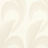 Banana Leaf wallpaper in ivory by Neisha Crosland for Schumacher, featuring a large-scale abstract botanical pattern with Art Deco influence.