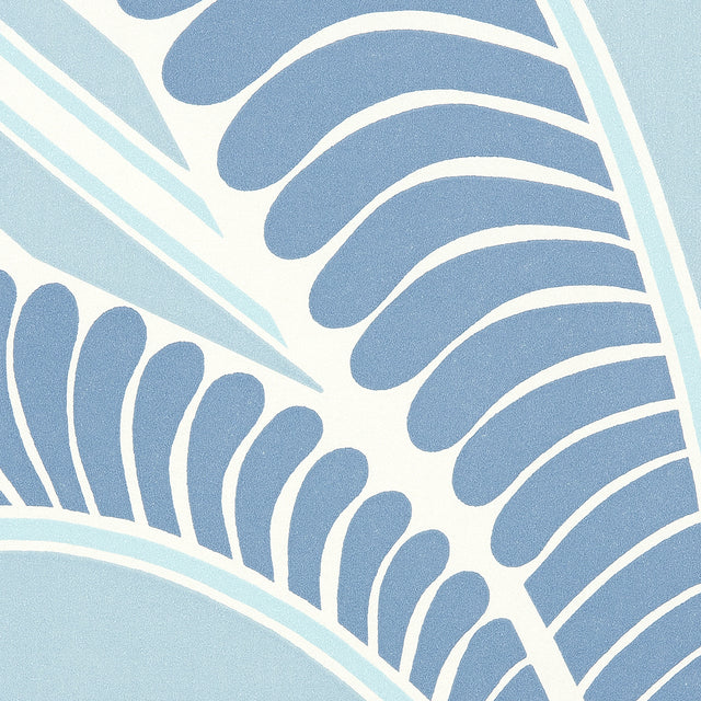 Banana Leaf China Blue by Neisha Crosland Botanical Wallpaper – Schumacher 5014982