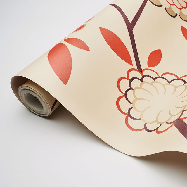 Birdtree Cockatoo Red by Neisha Crosland Modern Floral Wallpaper – Schumacher 5014990