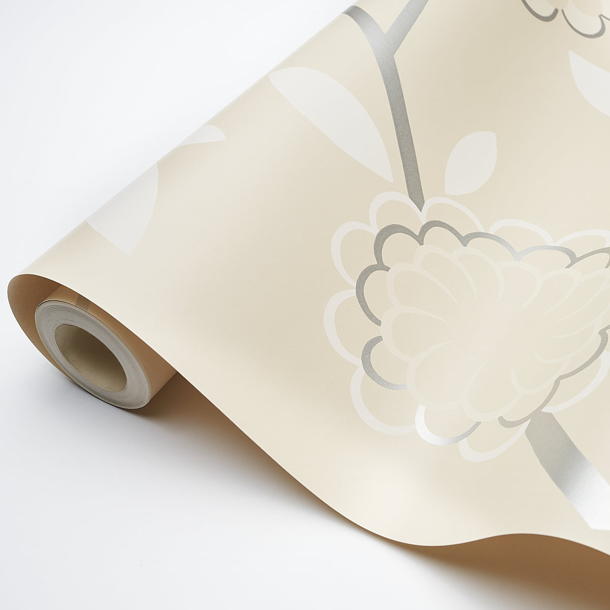 Birdtree Silver by Neisha Crosland Modern Floral Wallpaper – Schumacher 5014991