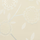 Birdtree Silver wallpaper by Neisha Crosland for Schumacher, modern floral wallcovering with metallic accents