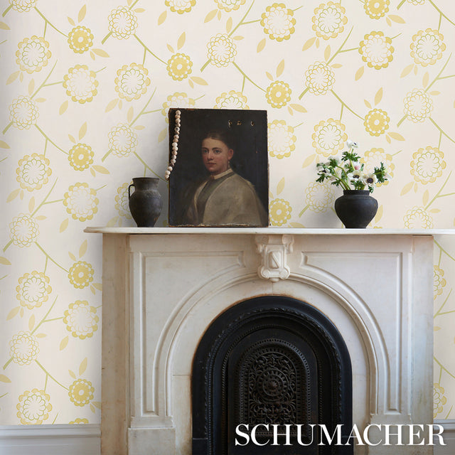 Birdtree Mimosa by Neisha Crosland Modern Floral Wallpaper – Schumacher 5014992