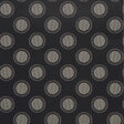 Watermark wallpaper by Neisha Crosland for Schumacher in black and white, featuring graphic circular moiré polka dots with optical effects.