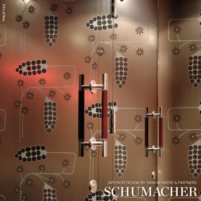 Hollywood Grape Aluminum by Neisha Crosland Metallic Botanical Wallpaper – Schumacher 5015020