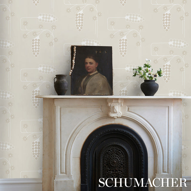 Hollywood Grape Gesso by Neisha Crosland Botanical Wallpaper – Schumacher 5015022