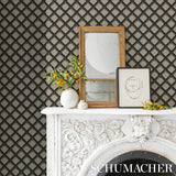 Maize Black & Cream Trellis Wallpaper by Neisha Crosland – Schumacher 5015040