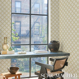 Maize Soft Gold by Neisha Crosland Geometric Trellis Wallpaper – Schumacher 5015041