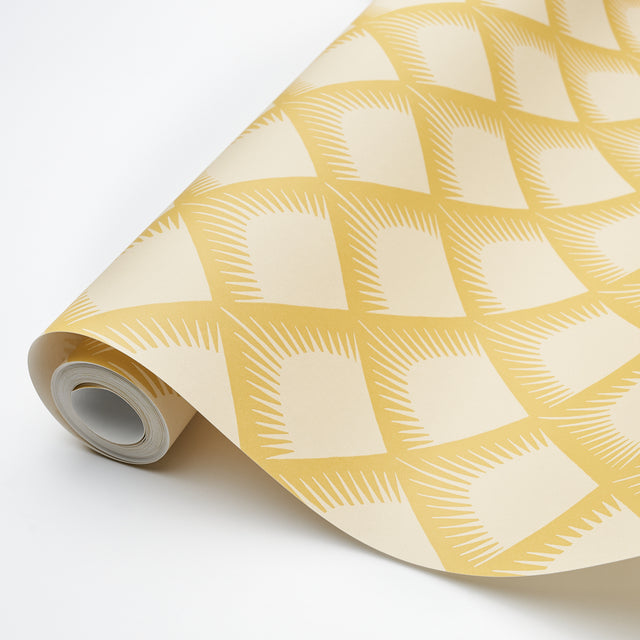 Maize Mustard by Neisha Crosland Trellis Wallpaper – Schumacher 5015042