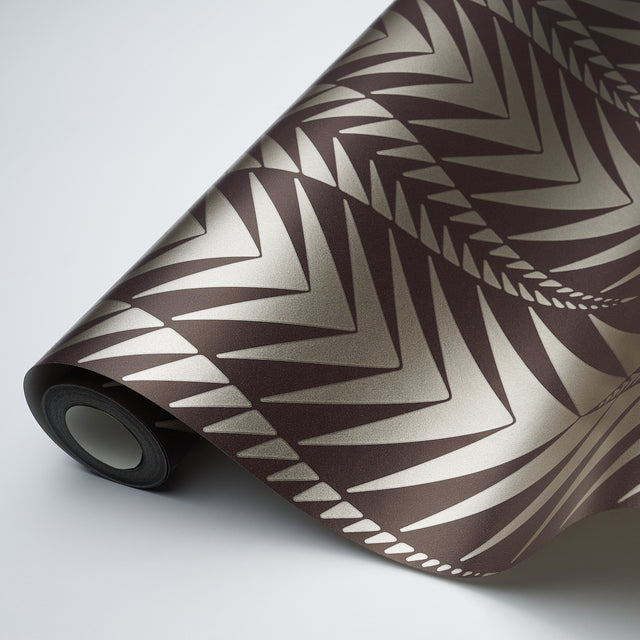 Zebra Brown Silver by Neisha Crosland Modern Animal Print Wallpaper – Schumacher 5015061