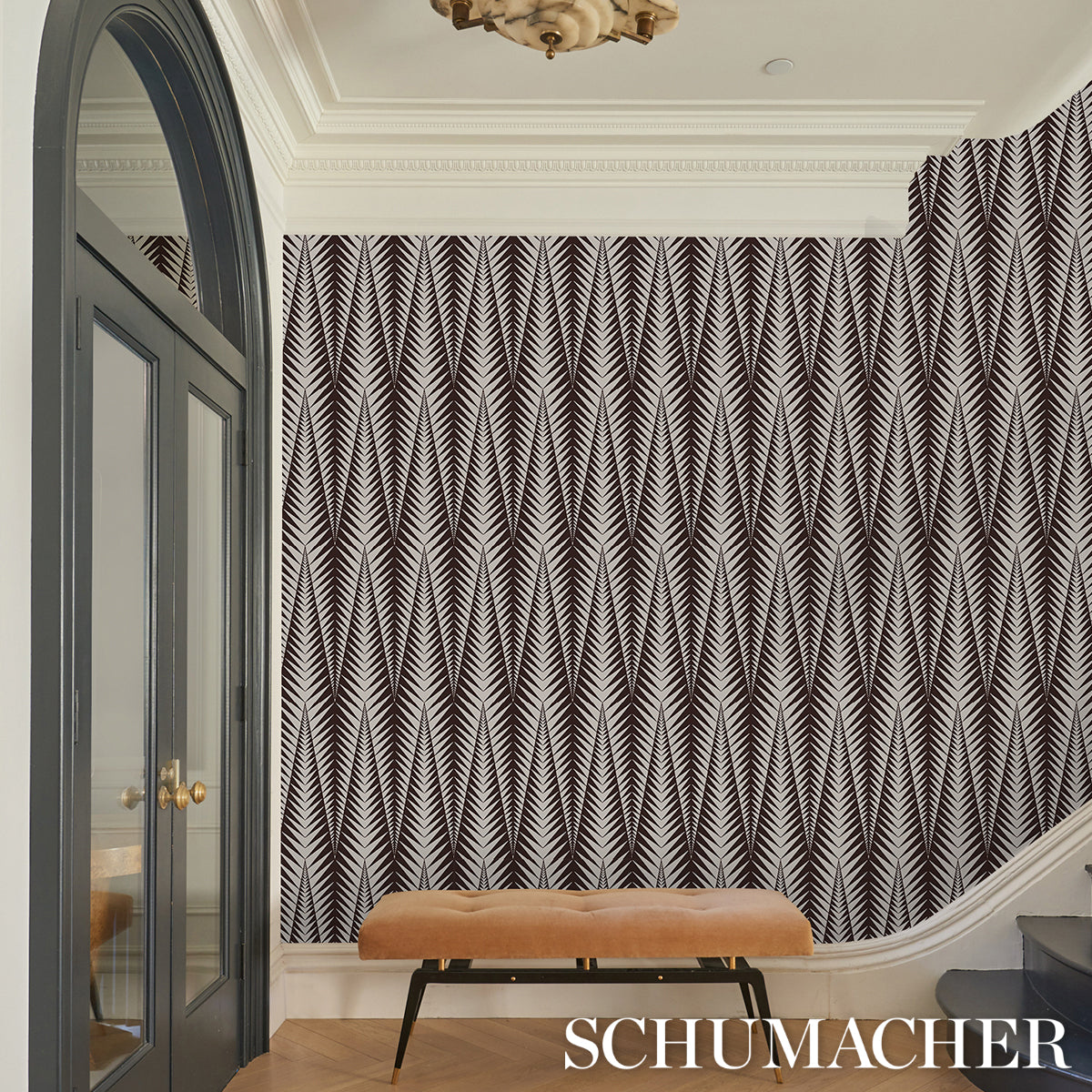 Zebra Brown Silver by Neisha Crosland Modern Animal Print Wallpaper – Schumacher 5015061