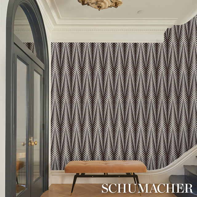 Zebra Brown Silver by Neisha Crosland Modern Animal Print Wallpaper – Schumacher 5015061