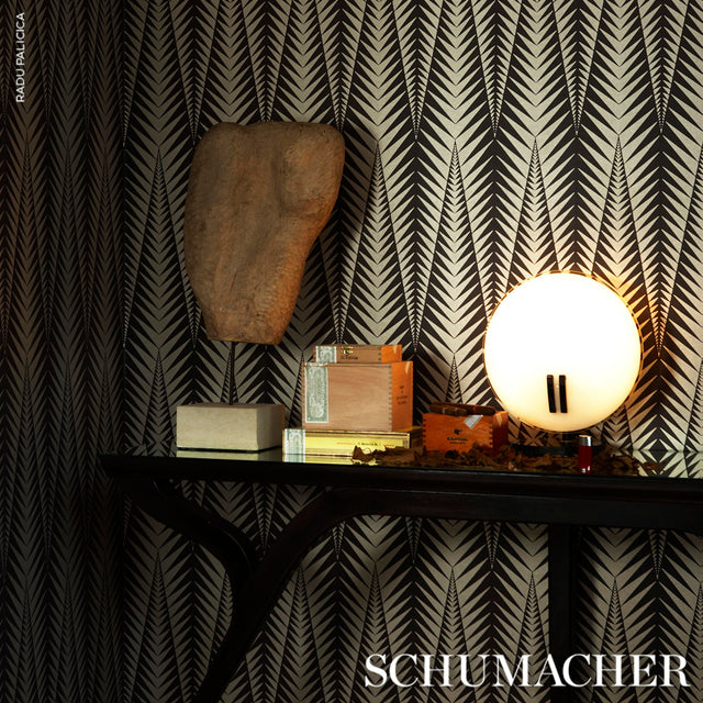 Zebra Brown Silver by Neisha Crosland Modern Animal Print Wallpaper – Schumacher 5015061