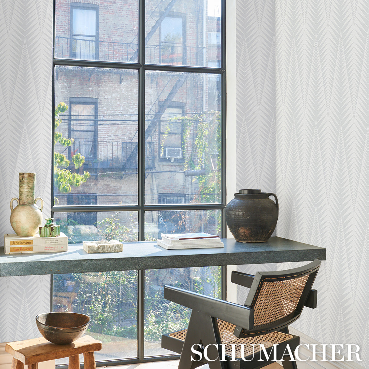 Zebra Dove Grey by Neisha Crosland Modern Abstract Animal Wallpaper – Schumacher 5015062