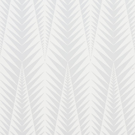 Zebra wallpaper in Dove Grey by Neisha Crosland for Schumacher features a modern, graphic abstract animal pattern in a soft grey colorway.