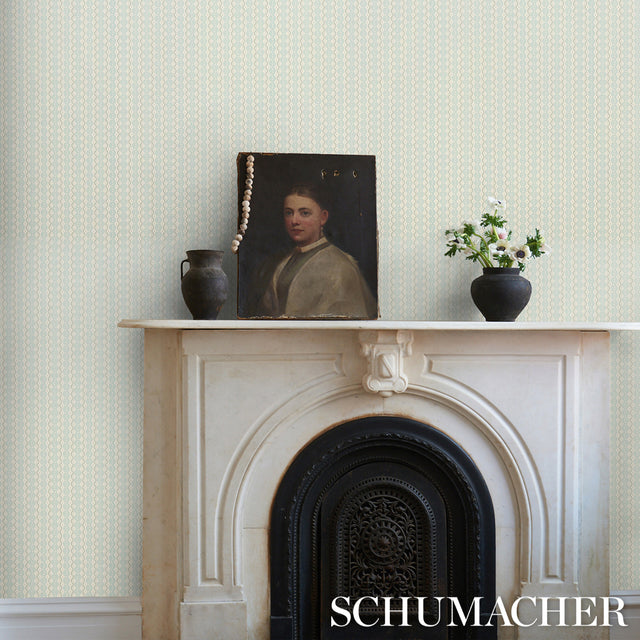 Centipede Stripe Icing Blue by Neisha Crosland Wallpaper – Schumacher 5015070