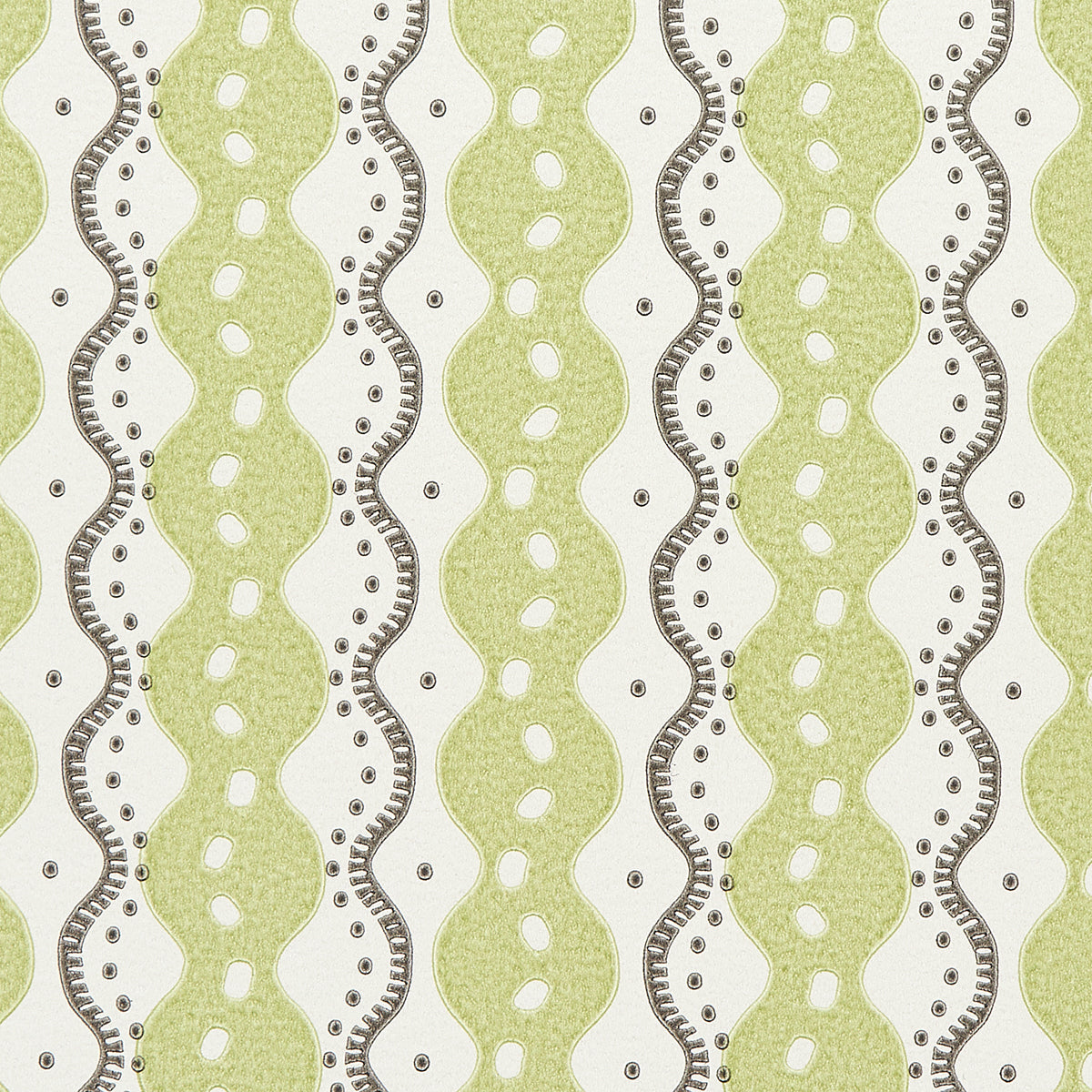 Centipede Stripe Pea by Neisha Crosland Schumacher Wallpaper – Schumacher 5015072