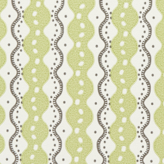 Centipede Stripe Pea by Neisha Crosland Schumacher Wallpaper – Schumacher 5015072