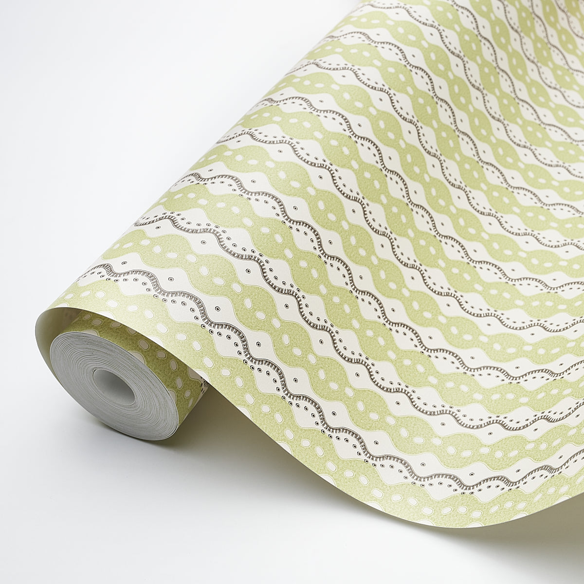 Centipede Stripe Pea by Neisha Crosland Schumacher Wallpaper – Schumacher 5015072