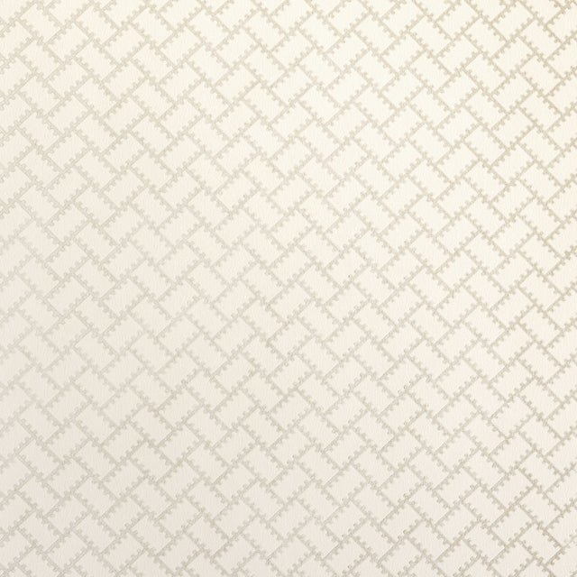 Parterre gold wallpaper by Neisha Crosland for Schumacher, featuring a small-scale herringbone pattern inspired by Moroccan architectural details.