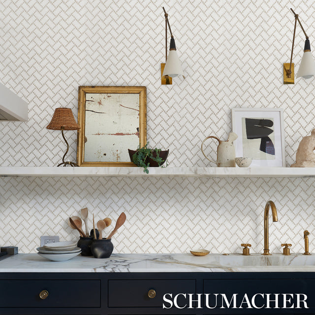 Parterre Silver by Neisha Crosland Geometric Wallpaper – Schumacher 5015081