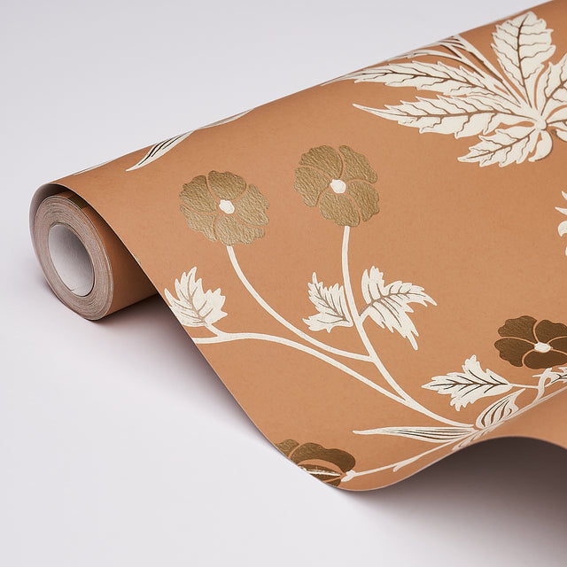 Culpeper Ox Orange Botanical Wallpaper by Neisha Crosland – Schumacher 5015090