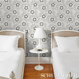TUDOR ROSE Charcoal White by Schumacher Neisha Crosland Floral Wallpaper – Schumacher 5015100