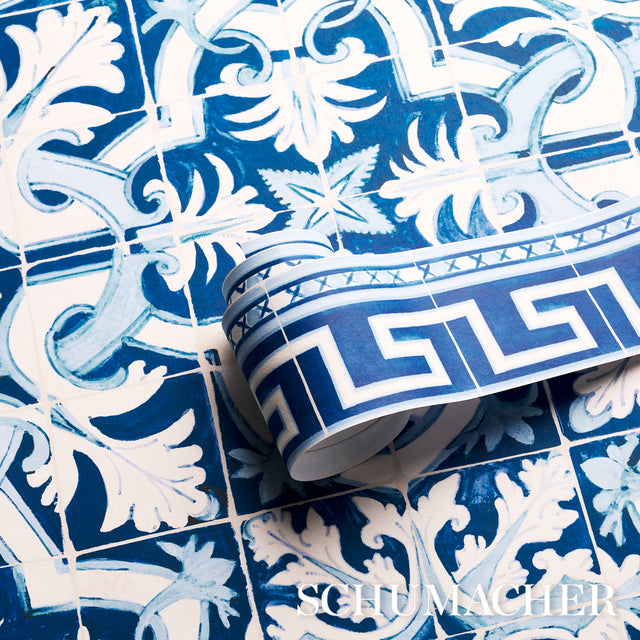 Azulejos Azure by Mary McDonald Portuguese Tile Wallpaper – Schumacher 5015120