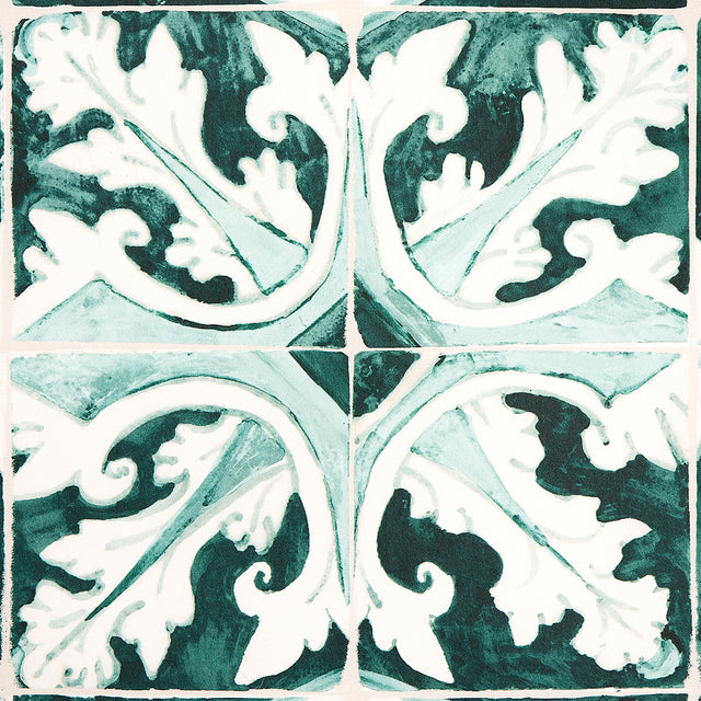 Azulejos Emerald by Mary McDonald Designer Wallpaper – Schumacher 5015121