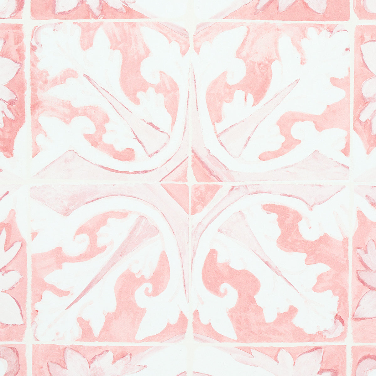 Azulejos Pink by Mary McDonald Designer Tile Wallpaper – Schumacher 5015122