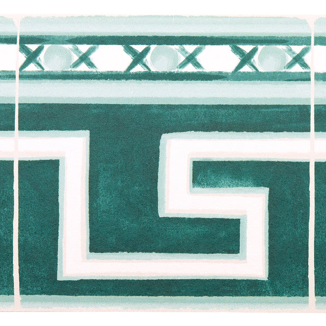Azulejos Border Emerald by Mary McDonald Schumacher Wallpaper Border – Schumacher 5015131