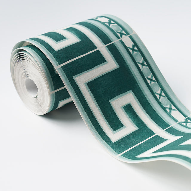 Azulejos Border Emerald by Mary McDonald Schumacher Wallpaper Border – Schumacher 5015131