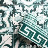Azulejos Border Emerald by Mary McDonald Schumacher Wallpaper Border – Schumacher 5015131