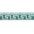 Azulejos Border in Emerald by Mary McDonald for Schumacher, inspired by antique Portuguese tiles with a Greek key motif.