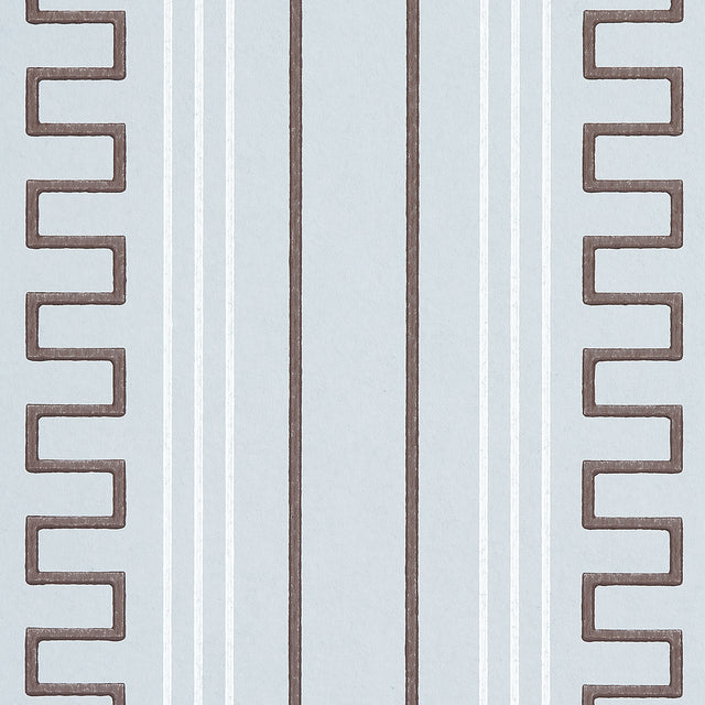 Greco Stripe Sky Bar Old Bak by Schumacher Mary McDonald Designer Wallpaper – Schumacher 5015140