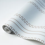 Greco Stripe Sky Bar Old Bak by Schumacher Mary McDonald Designer Wallpaper – Schumacher 5015140