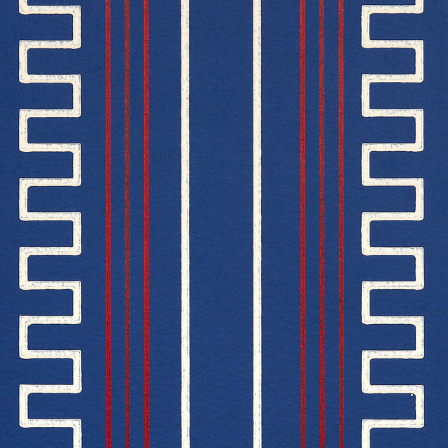 Greco Stripe Navy New Black by Mary McDonald Schumacher Wallpaper – Schumacher 5015141