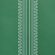 Greco Stripe wallpaper in Green New Black by Mary McDonald for Schumacher, featuring neoclassical dentil stripes on a green background.