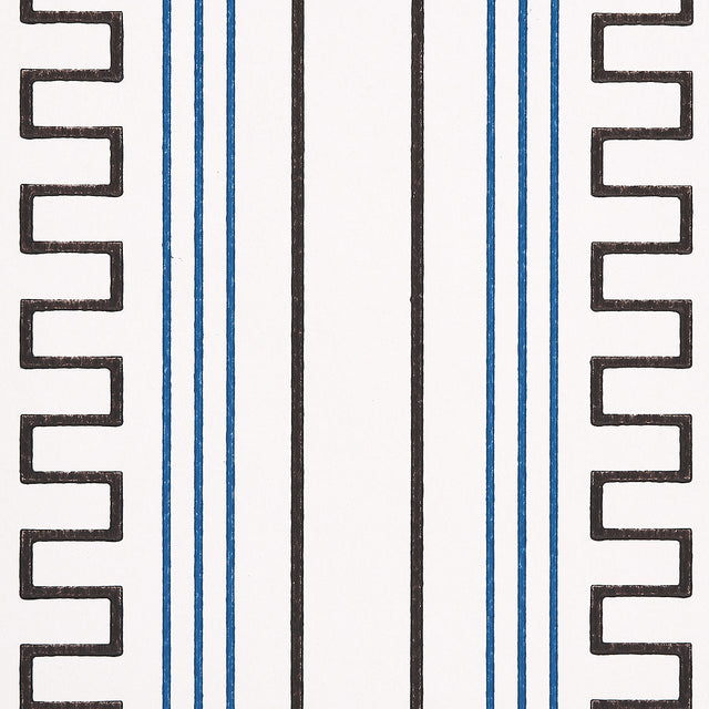 Greco Stripe Ivory New Black by Mary McDonald Schumacher Wallpaper – Schumacher 5015143