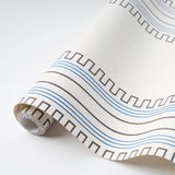 Greco Stripe Ivory New Black by Mary McDonald Schumacher Wallpaper – Schumacher 5015143