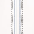 Greco Stripe wallpaper in Ivory New Black by Mary McDonald for Schumacher, featuring neoclassical dentil and stripe motifs.