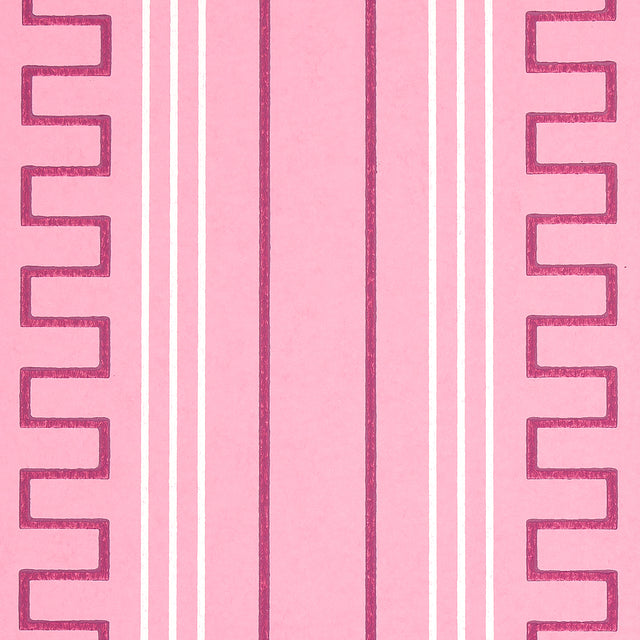 Greco Stripe Pink New Black by Schumacher Mary McDonald Designer Wallpaper – Schumacher 5015144