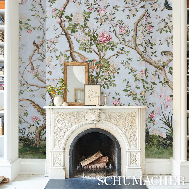 LES OISEAUX PANEL SET Sky by Mary McDonald Chinoiserie Wall Mural – Schumacher 5015150