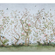 LES OISEAUX PANEL SET in Sky by Mary McDonald for Schumacher. Chinoiserie-style wall mural with birds, flowering peony trees, and a hand-painted look.