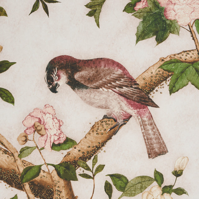 LES OISEAUX PANEL SET Ivory by Mary McDonald Chinoiserie Bird & Floral Wallpaper – Schumacher 5015151