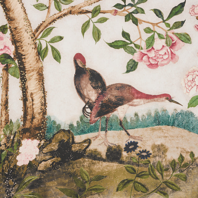 LES OISEAUX PANEL SET Ivory by Mary McDonald Chinoiserie Bird & Floral Wallpaper – Schumacher 5015151
