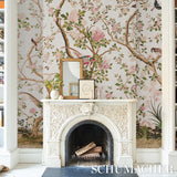LES OISEAUX PANEL SET Ivory by Mary McDonald Chinoiserie Bird & Floral Wallpaper – Schumacher 5015151