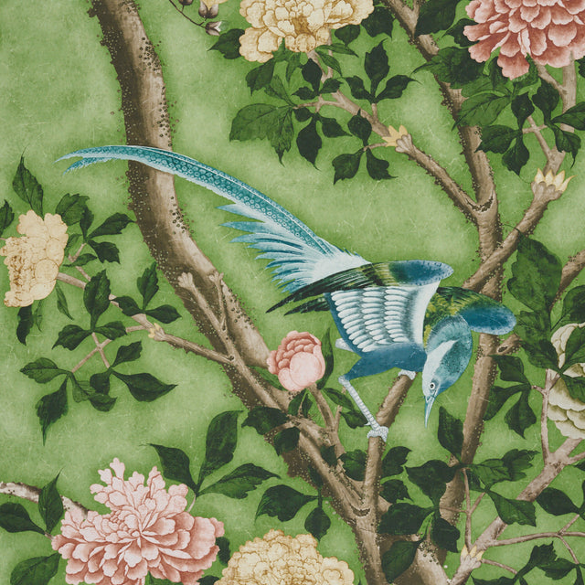 LES OISEAUX PANEL SET Apple Green by Mary McDonald Chinoiserie Wallpaper – Schumacher 5015153