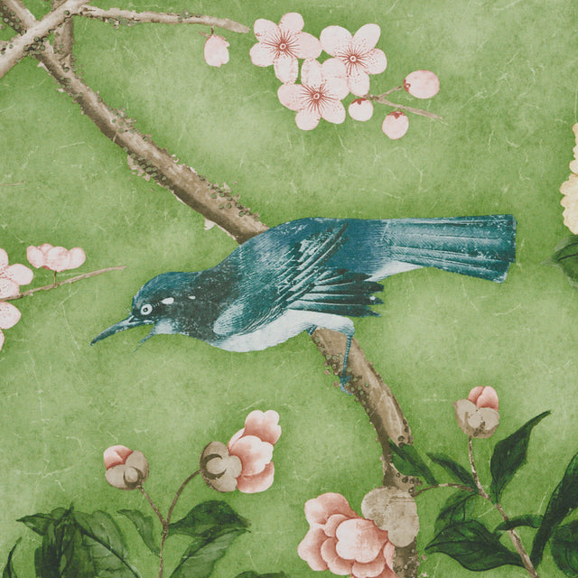 LES OISEAUX PANEL SET Apple Green by Mary McDonald Chinoiserie Wallpaper – Schumacher 5015153