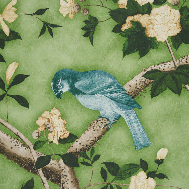 LES OISEAUX PANEL SET Apple Green by Mary McDonald Chinoiserie Wallpaper – Schumacher 5015153
