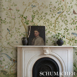 LES OISEAUX PANEL SET Apple Green by Mary McDonald Chinoiserie Wallpaper – Schumacher 5015153